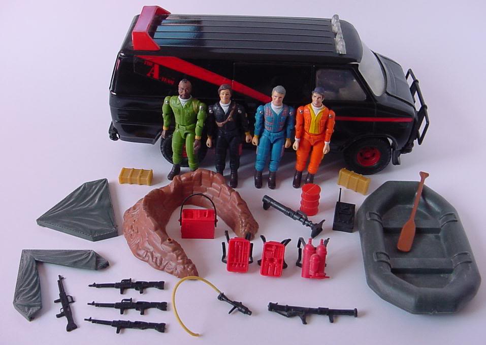 The A-Team van toy with action figures 1983 