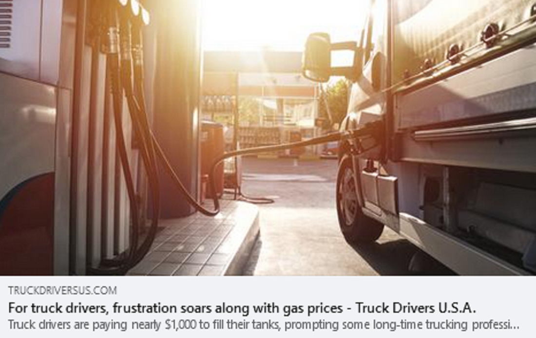 Truckers Spend $1,000 to Fill Fuel Tanks